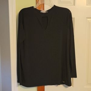 Michael Kors Black Keyhole Top